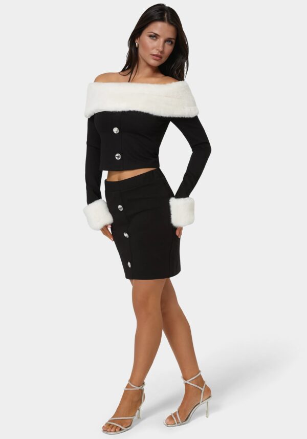 Off Shoulder Removable Faux Fur Set